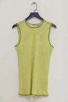 BASERANGE linen vest TODY-SL-SP24 green and yellow